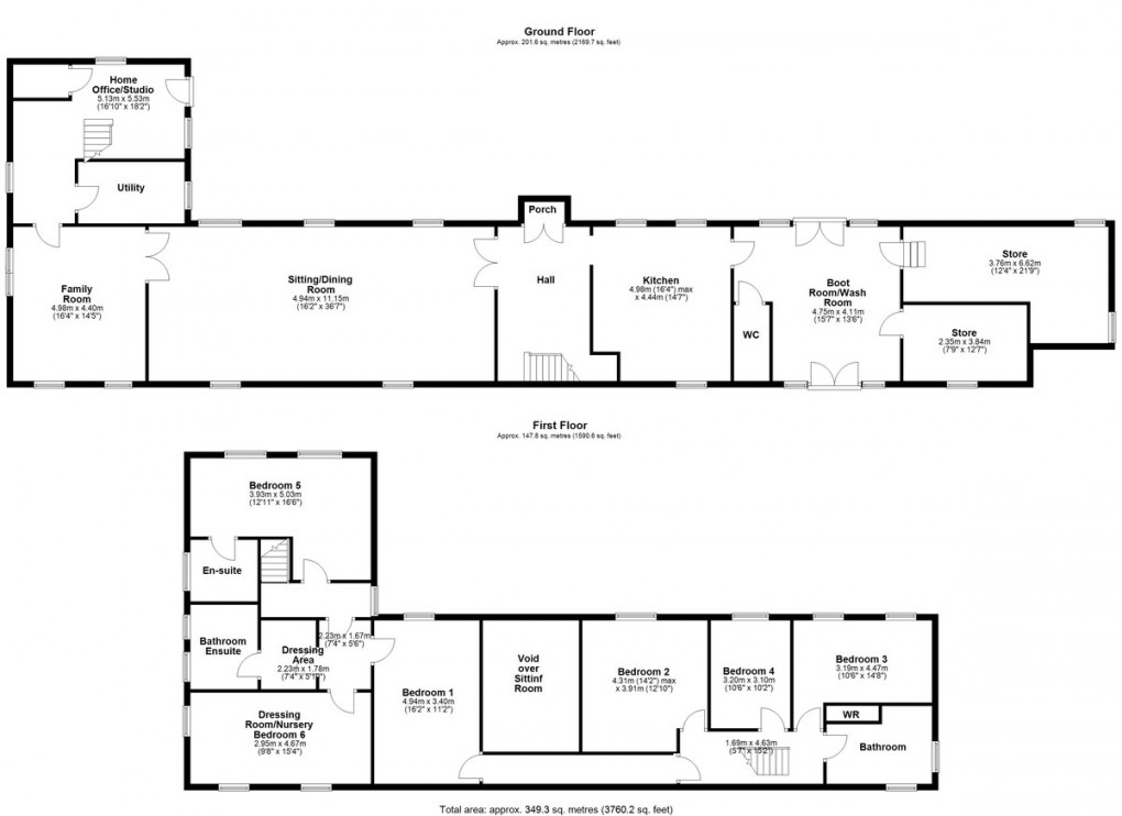 Floorplan for Near Holmfirth, HUDDERSFIELD, West Yorkshire